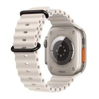 Correa Ocean Ultra OEM para Apple Watch 44/45/46/49 mm, silicona, hebilla negra ajustable, beige